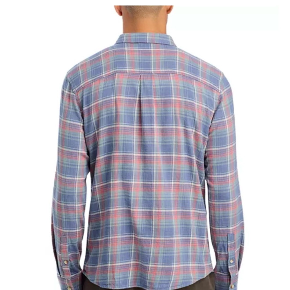 Marine Layer Button down Long Sleeve Men's Shirt blue, Salmon COTTON (M/L) (L/XL - Picture 3 of 6